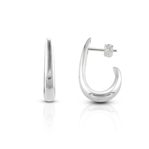 Сребърни обеци без камъни 136425